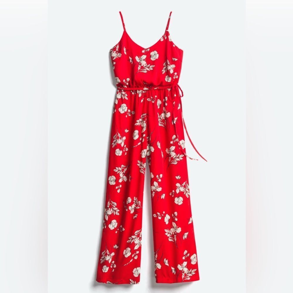 New with Tags Stitch Fix Skies are Blue Red Danica Sleeveless Smocked Jumpsuit